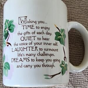 Vintage Hallmark 8 oz. Coffee Mug Wishing Time, Quiet, Laughter and Dreams